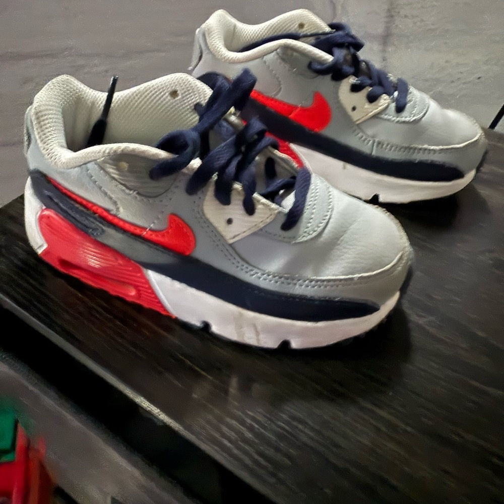 Nike Kids Sneakers - Gray, Red, and Navy